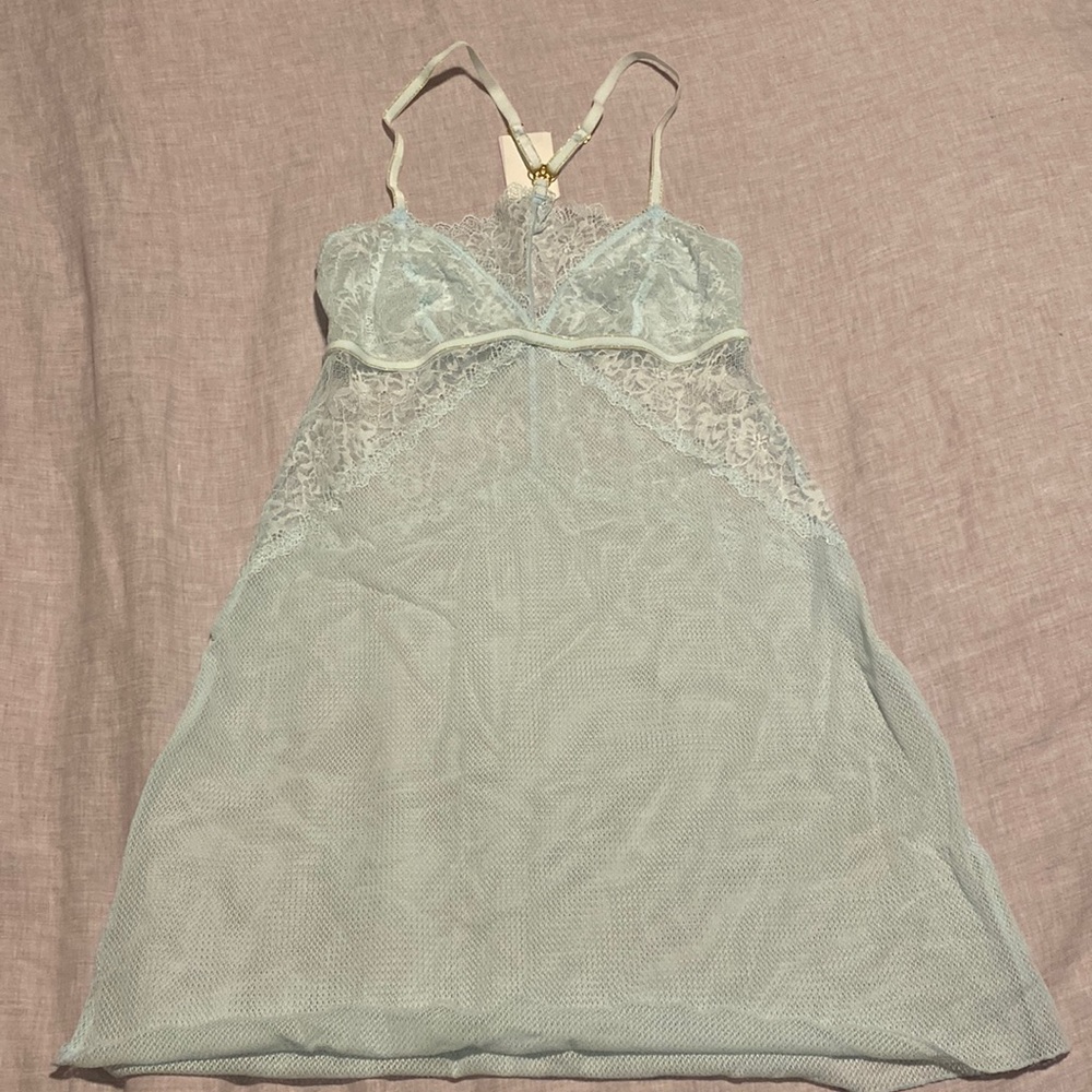 Baby blue lace chemise